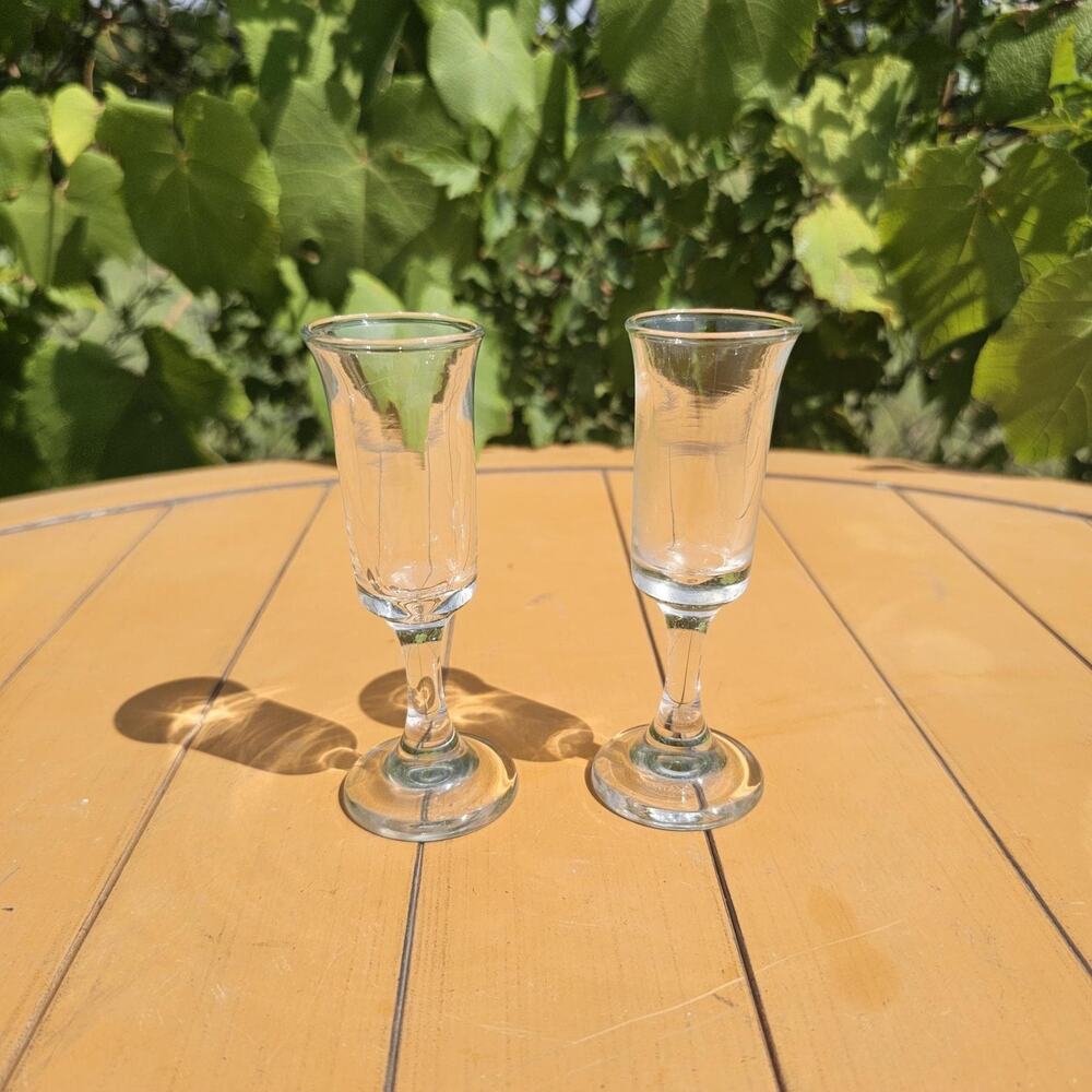 Set of 2 Cordial Glasses – Fluted Rim Stemware